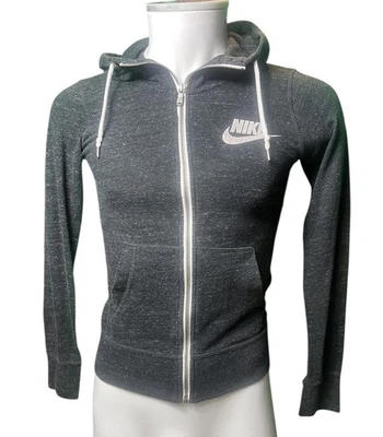 Sudadera deportiva Nike para mujer con capucha cremallera completa XS negra brezo logotipo Swoosh Foto 1 de 4