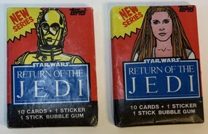 1983 Star Wars Return of the Jedi 2 Sealed Wax Packs Princess Leia C3PO - Picture 1 of 6