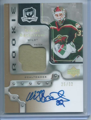 Niklas Backstrom Gold Rookie Auto Patch /32 2006-07 Upper Deck The Cup - Image 1 of 2