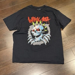 Blink-182 Band Graphic Print T-Shirt Men’s Size XL Black Six Arrow Skull - Picture 1 of 7