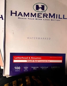 Hammermill Watermarked Letterhead Resume ARCTIC WHITE 100 SHEETS PAPER N - 2 box - Picture 1 of 3