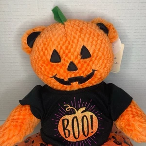 Build A Bear Pumpkin Glow Bear Jack O Linterna Halloween Noche Luces Probado Trabajo - Imagen 1 de 9