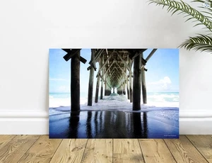 Myrtle Beach Pier South Carolina Landscape Sea Beach Ocean Photography Print - Picture 1 of 7