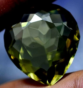 Lab Created 40.10 Ct Lemon Citrine GGL Certified Transparent Pear Cut Gemstone - Picture 1 of 8