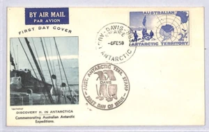 AUSTRALIAN ANTARCTIC TERRITORY FDC 1958 Illustrated Davis Air Mail YN158 - Picture 1 of 12