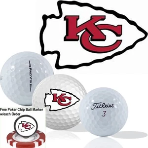 NFL Kansas City Chiefs • Golf Balls 12 pack • Titleist ProV1X • Refinished - Picture 1 of 2