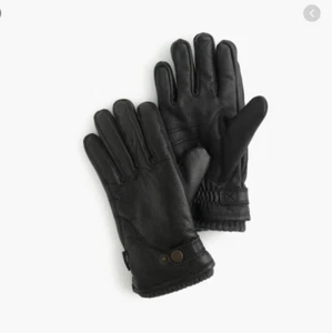 J Crew Hestra Leder Primaloft gerippte Handschuhe Medium schwarz E2785 198 $ - Bild 1 von 1