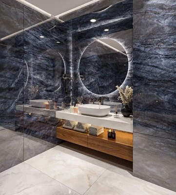 Blue Marble High Gloss Porcelain Tiles 120x60, 9mm Wall-Floor, Kitchen-Bathroom - Image 1 of 4