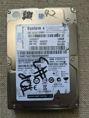 IBM 42D0678 146gb 15K 6gbps SFF 2.5" SAS HHD - Image 1 of 2