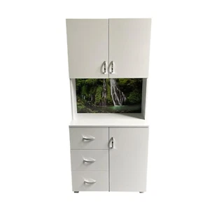 Schrank mit bedruckter Rückwand Wasserfall Highboard 6 Regalfächer 3 Schubladen - Bild 1 von 3