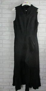 CUE womens maxi dress black 8 ruffle front sleeveless zip front bamboo mix - Picture 1 of 9