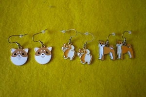 SHIBA INU DOG EARRINGS 1 PR - Picture 1 of 1