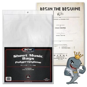 BCW Sheet Music Bags 100ct FREE SHIP - Imagen 1 de 1