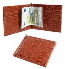 Portafoglio Zancan in Pelle Marrone con Interni Arancione e Clip  Fermabanconote | Gioielleria Casella | Portafogli \u0026 Portamonete