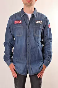 Replay M4975E 26C1 08D Camisa Vaquera Hombre, Azul Oscuro - Imagen 1 de 3