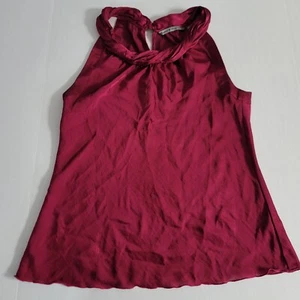 Signature By Larry Levine Sz M Red Sleeveless Blouse - Picture 1 of 7