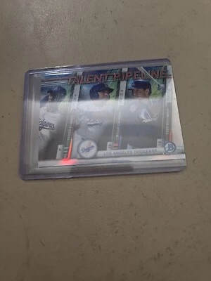 2017 BOWMAN CHROME L.A. DODGERS TALENT PIPELINE. ALVAREZ, CALHOUN, BELLINGER. - Image 1 of 2