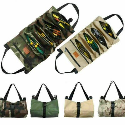Multi-Purpose Portable Tool Roll Up Bag Wrench Roll Pouch Hanging Tool Organizer - Image 1 of 4