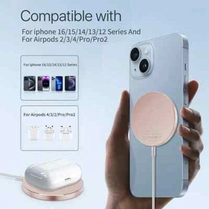 Chargeur Magnétique Sans Fil pour iPhone 15/14/1 magsafe ] Apple Mag Safe 15w Rapide  - Photo 1 sur 6