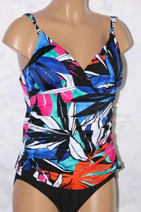  NEW INC International Concepts Multicolored Shirred One piece Swimsuit size 10 - Picture 1 of 2