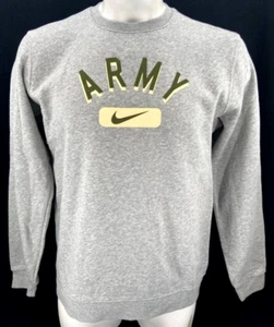 NEW U.S. Army Black Knights Nike Club Fleece LS Crewneck Sweatshirt Grey Men's L - Picture 1 of 8