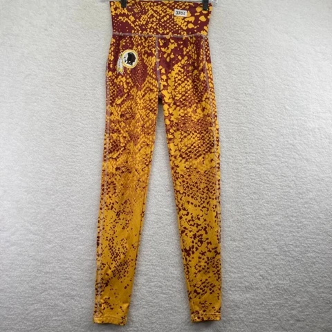 NFL Team Apparel Womens Washington Commanders Leggings Size XS Burgundy Red Gold Cover