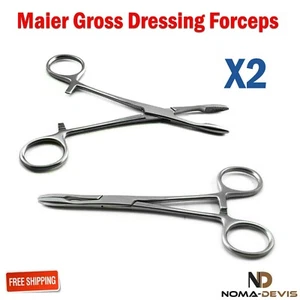 Surgical Maier Gross Dressing Forceps Dental Locking Medical Dressing Tools 2Pcs - Picture 1 of 5