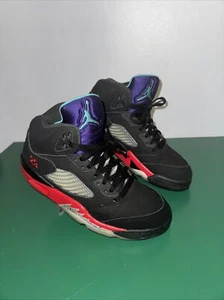 Nike Air Jordan 5 Retro Top 3 Black 2020 size 9.5 CZ1786-001 OG V Black Metallic - Picture 1 of 13