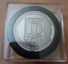 Rare Collectible Metal Insert Puck * 2007-08 Brampton Battalion 10th Anniversary