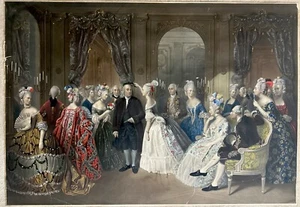 Franklins Empfang am französischen Hof von W.O.Geller gemalt von Jolly 1853 - Bild 1 von 21
