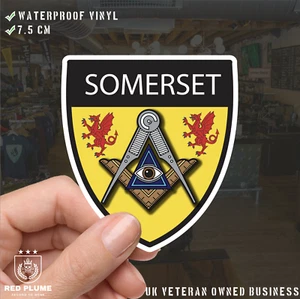 Somerset Masonic Shield Sticker - Picture 1 of 4