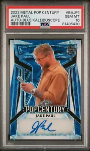 Autografo 2023 foglia metallo pop secolo Jake Paul caleidoscopio blu /10 PSA 10 - Foto 1 di 2