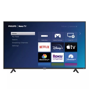 Philips 55" 4K UHD HDR LED Roku Smart TV, Airplay & 300+ Free Streaming Channels - Picture 1 of 12