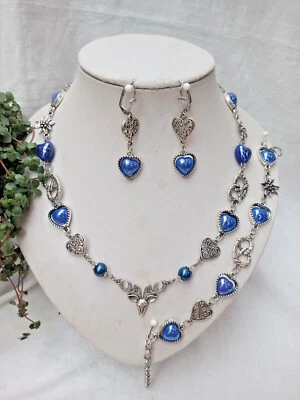 Trachtenschmuck-Set 3-tlg. aus verschiedenen Trachten-Charms + Keramik-Herzen - Bild 1 von 4