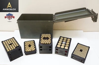 AmmoBlox Ammo Can Bullet Storage Solution 9mm, 22, .38, 40 caliber, 12 gauge