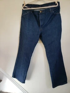 HERREN ROT KAP ARBEIT JEANS GERADES BEIN 100% BAUMWOLLE DENIM DUNKLE WASCHUNG GR. 40 W 30 L - Bild 1 von 6