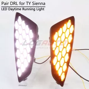 For Toyota Sienna 2021-22 LED DRL Daytime Running Light Fog Lamp w/ Dynamic Turn - Foto 1 di 7