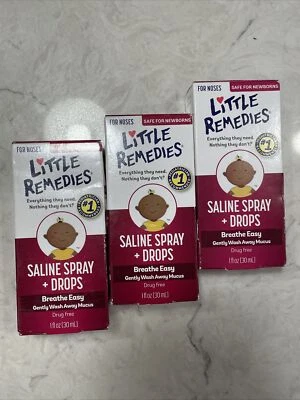 3 PK Little Remedies Saline Spray & Drops 1 Oz Each EXP 10/2021 11/2021 - Image 1 of 4