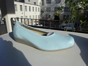 VITAFORM Dam Ballerinas Leder Hirschleder Gummirand Hellblau Germany Gr.38 H Neu - Bild 1 von 13
