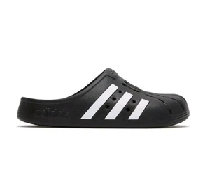 adidas men Adilette Clogs Men's Size 9 Black White - Picture 1 of 6