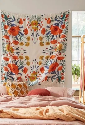 Urban Outfitters Hogar Tapiz Floral Pared Mesa Cama Decoración 50 X 50 Boho Hada  Foto 1 de 4