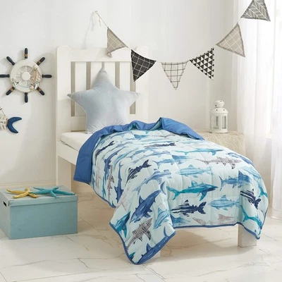 Peso visón microfibra calentamiento y enfriamiento tiburón azul 6 libras para niños 40x50... Foto 1 de 4