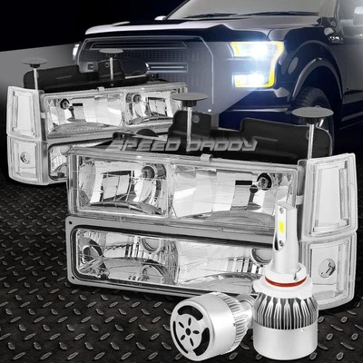 FARO CARCASA CROMADA + ESQUINA TRANSPARENTE + LED BLANCO 9006 OCULTO CON VENTILADOR PARA 94-00 GMT400 Foto 1 de 4