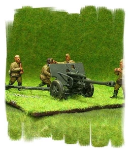 Painted! -  Soviet ZIS-3 Gun and Crew - 28mm WW2  World War II  Bolt Action - Picture 1 of 3