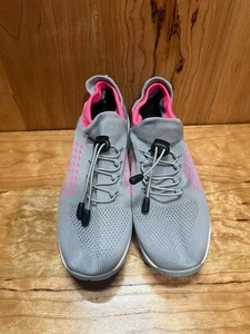 Women’s Athletic Sneakers – Size 41 (US 10) – Gray Knit Running Shoes w/ Pink - Picture 1 of 5