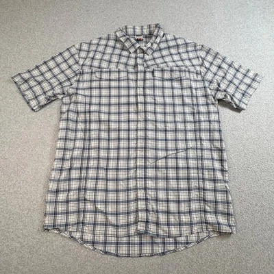 Рубашка мужская Helly Hansen XXL синяя белая клетчатая с коротким рукавом на пуговицах для походов на открытом воздухе - Изображение 1 из 4