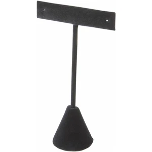 Plymor Black Velvet "T" Style, Earring Display Stand, 2.5" W x 1.25" D x 4.5" H - Picture 1 of 2