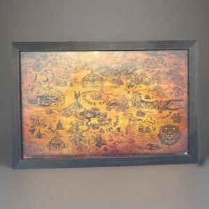 Nintendo LEGEND OF ZELDA Map of Hyrule 11"x17" Pyramid America, 2018 NEW FRAMED - Picture 1 of 3