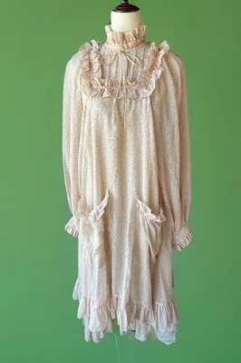 Vestido midi con volantes talla M muy raro GUNNE SAX Boho Pradera Rosa Hada Cabaña Foto 1 de 4