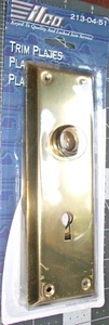 Vintage ILCO Unican Mortise Trim Plate  213-04-51  Bright Brass 2.25"x7.0" - Picture 1 of 4